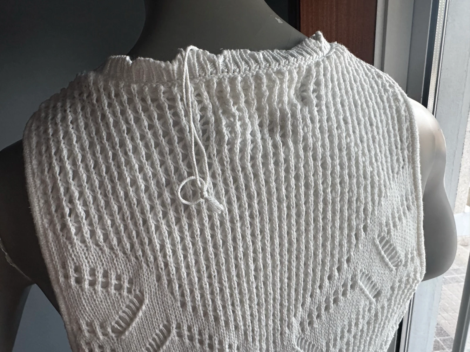 Vestido blanco de punto Springfield L – 100% Algodón – Usado 1 vez – photo 9